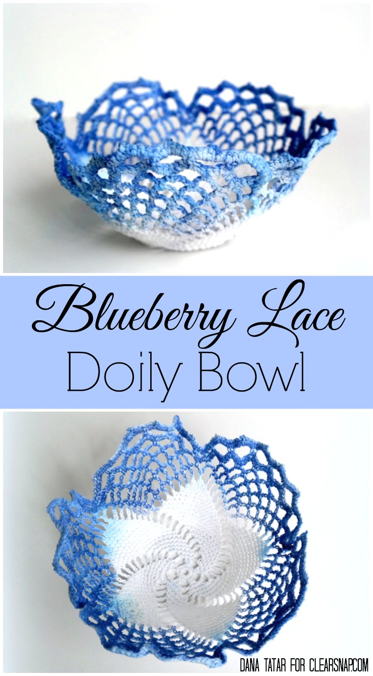 DIY Blueberry Lace Doily Bowl Clearsnap