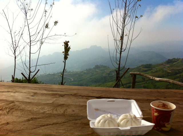 Breakfast at Phu Thap Boek, Thailand Motorbike Riding in North-East Thailand