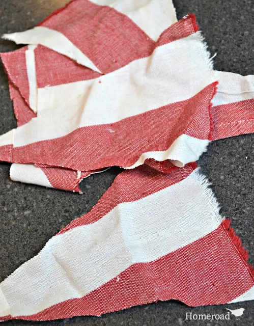Use scrap striped fabric to create American Flag Garland