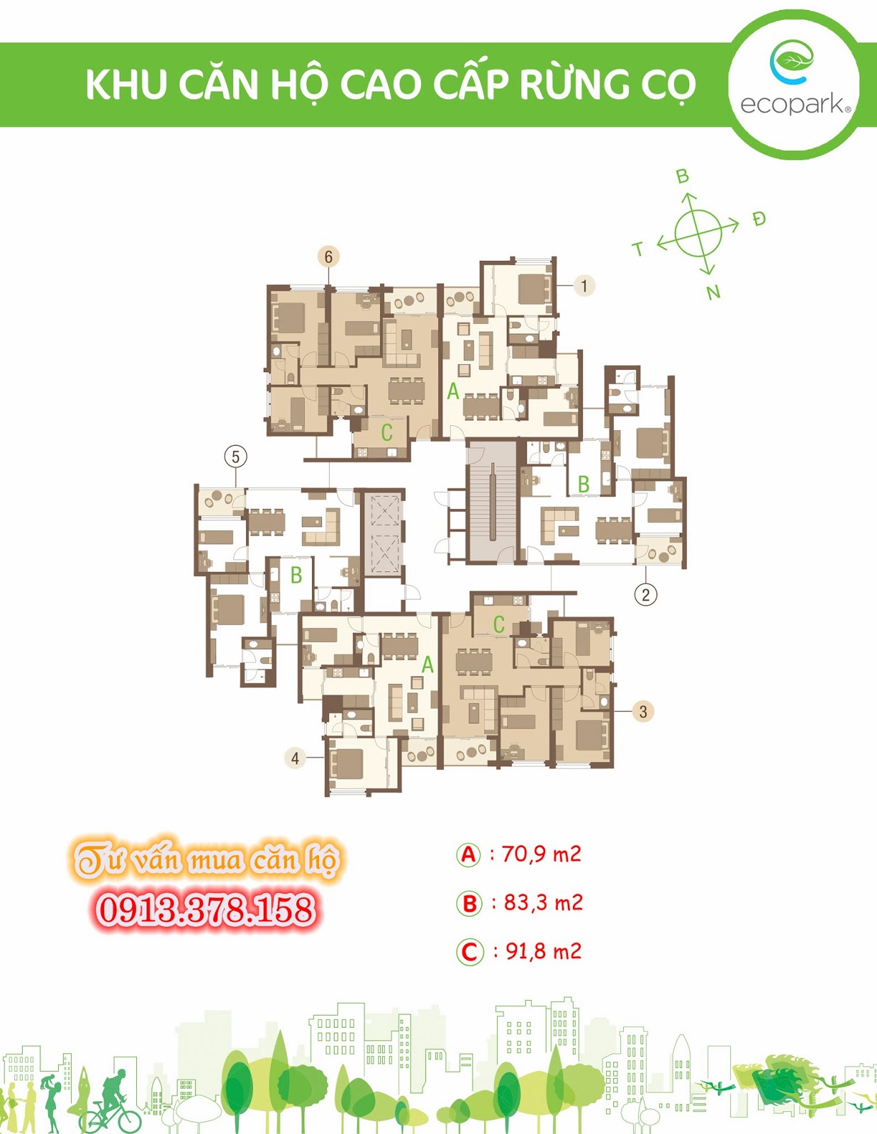 MẶT BẰNG CHUNG CƯ ECOPARK RỪNG CỌ
