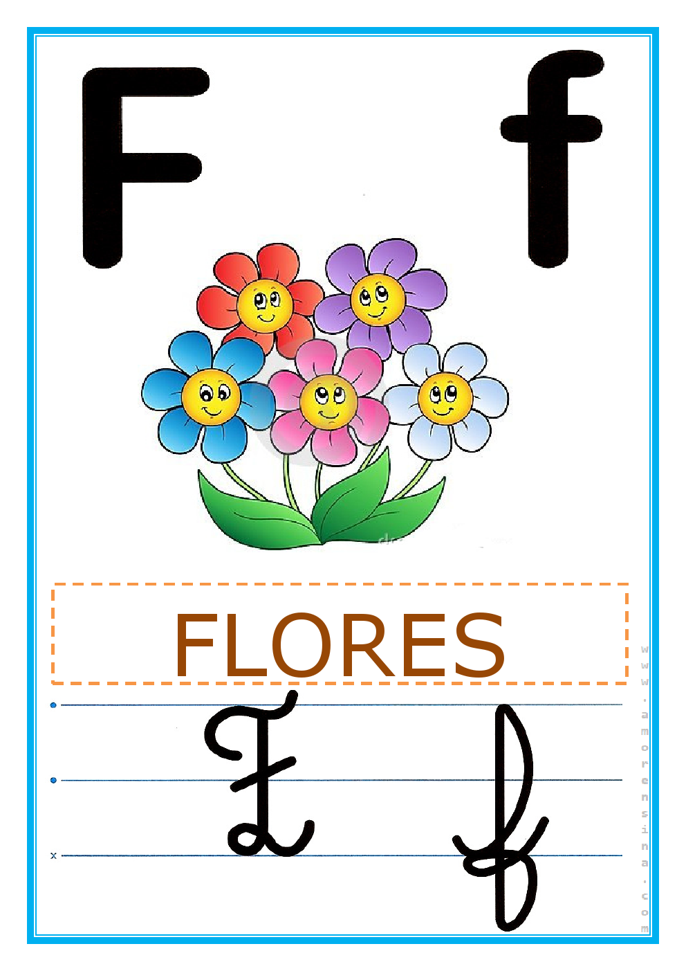 Cartaz de parede com alfabeto colorido