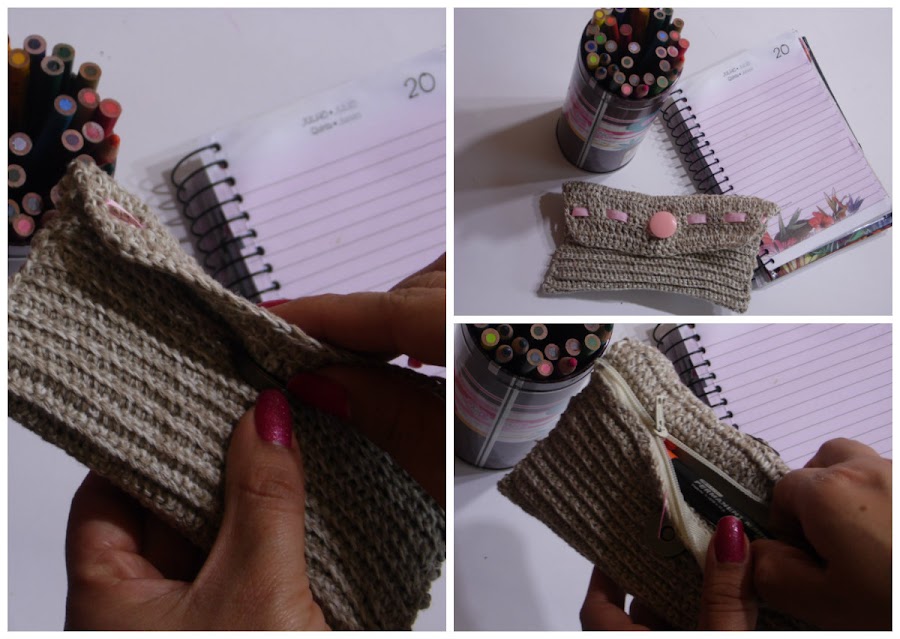 Estuche tejido con ganchillo