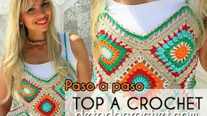 Cómo Tejer Top crochet granny square / Tutorial Paso a paso