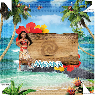 Moana: Cajas para Imprimir Gratis. Este modelo es para hacer la invitación - cajita.