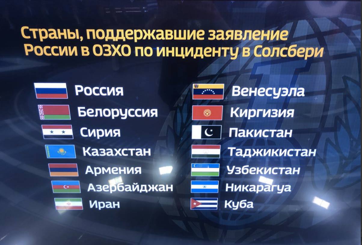 Страны выразившие поддержку россии