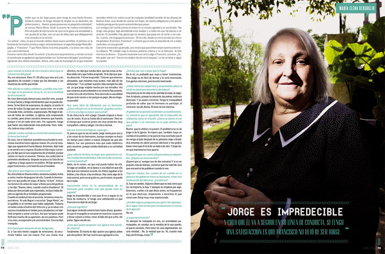 MaxiKiosco: Entrevista con María Elena Bergoglio - Revista BOCAS (Colombia)