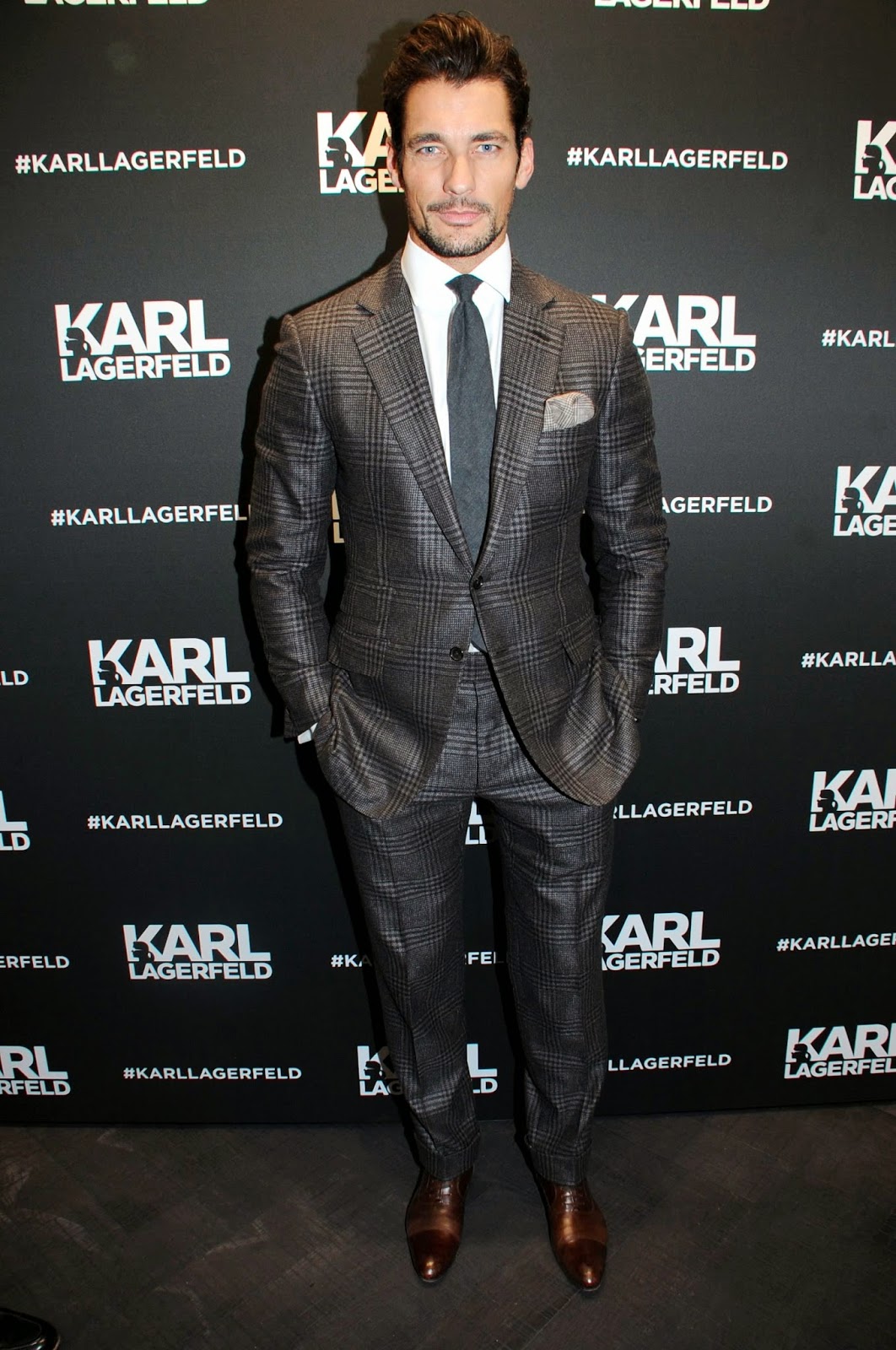 David Gandy Attends The Opening of Karl Lagerfeld's Flagship Store ...