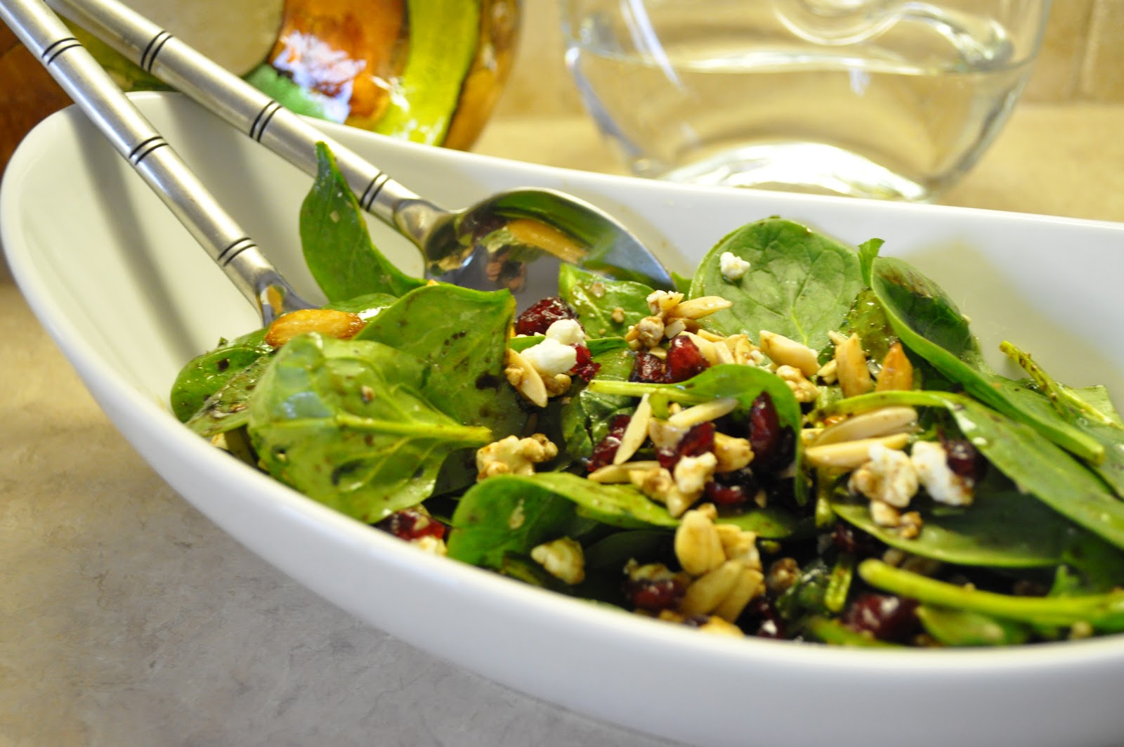 Russian Girl in the Kitchen Baby Spinach Salad with Goat Cheese and