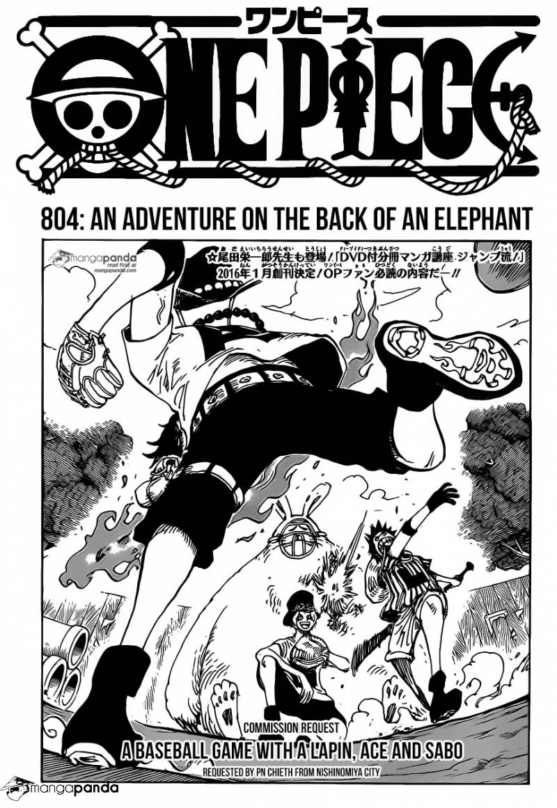 One Piece Ch 804: An Adventure on the Back of an Elephant