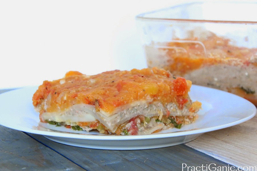 Celeriac Lasagna with Acorn Squash Marinara PractiGanic Vegetarian