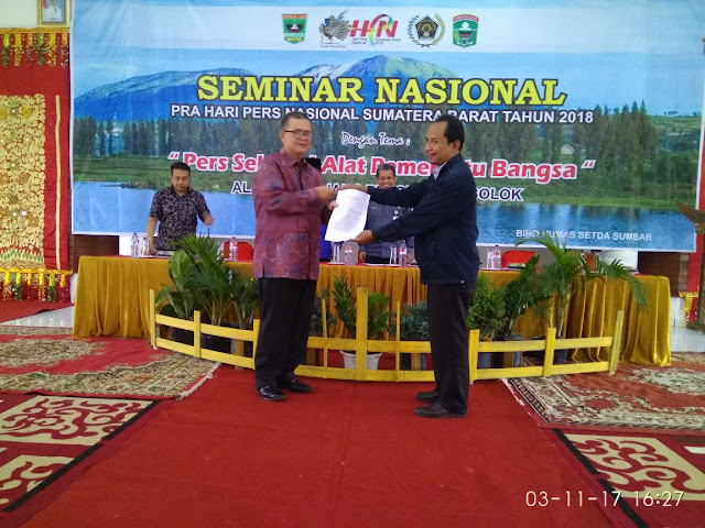 Rangkaian Pra HPN Sumatera Barat 2018 Dimulai Dengan Seminar Nasional