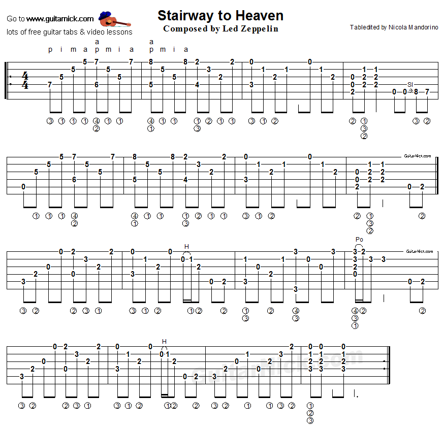 Stairway to heaven guitar fingerstyle Clearance