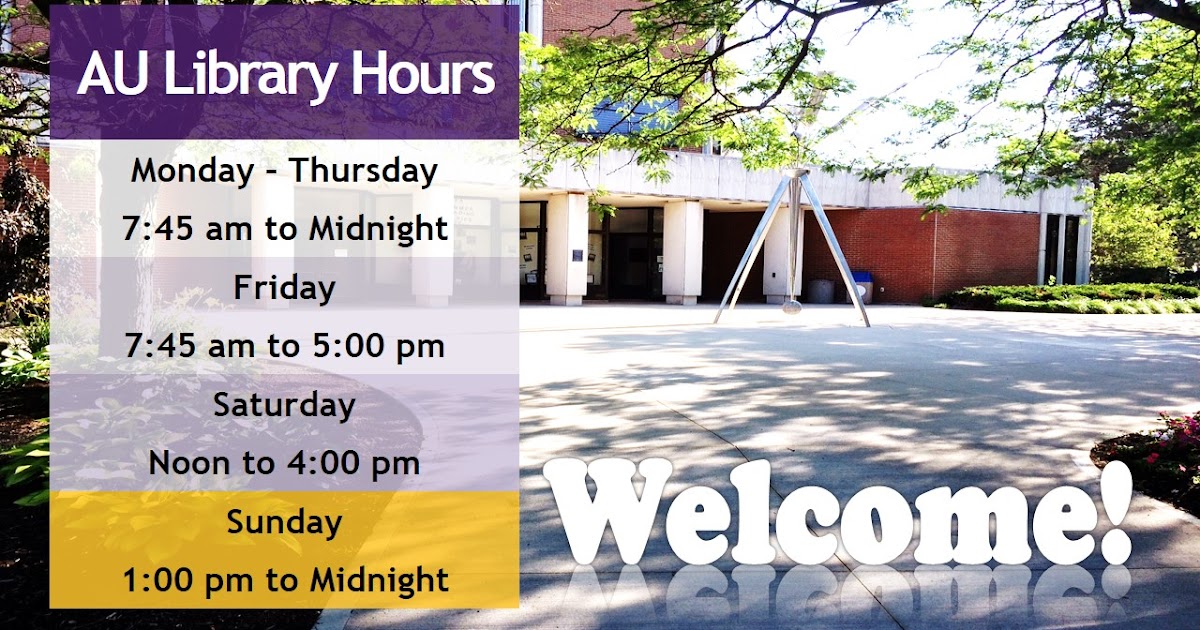 Archer Library News Library Hours Spring 2019