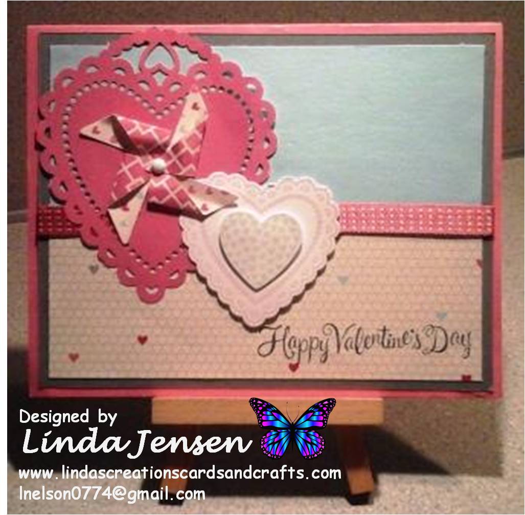linda s creations cards crafts gray and rose hearts a flutter card