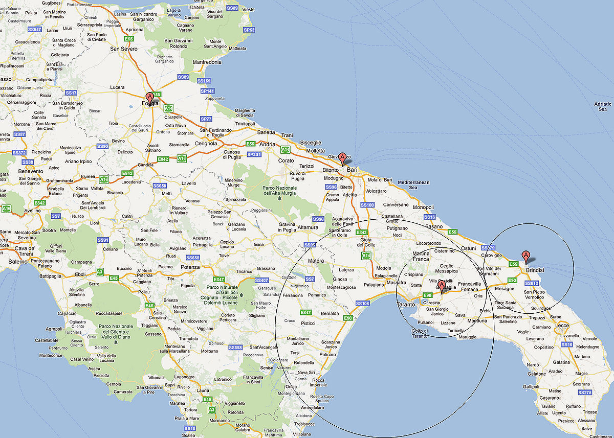 Aeroporti Puglia Cartina