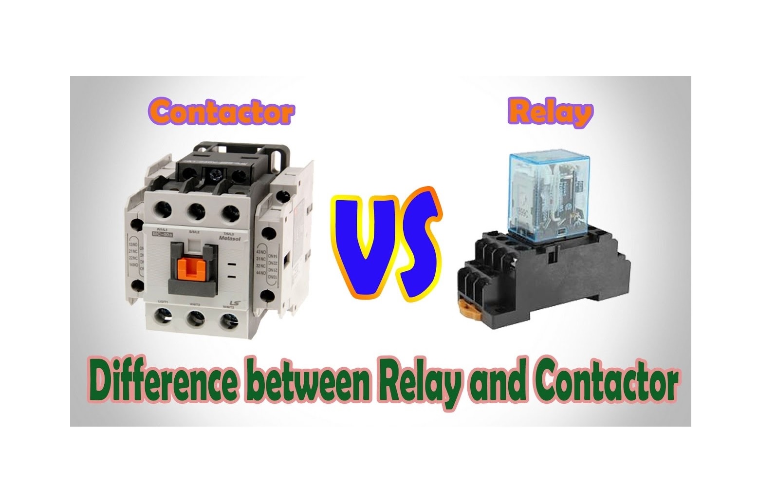 Difference between Relay and Contactor Electrical Engineering Basic