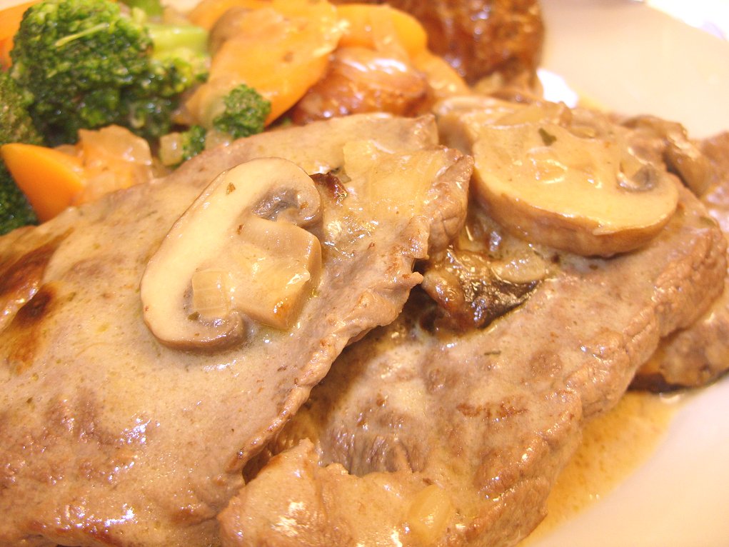 Jenny Eatwell's Rhubarb & Ginger British Rose Veal in a mushroom