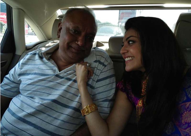 Kajal Aggarwal with her father, Kajal Aggarwal father photos