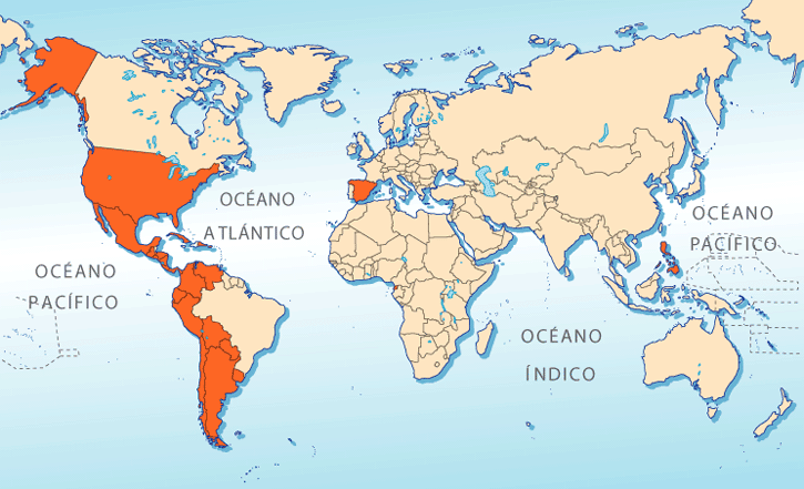 Карта испаноязычных стран