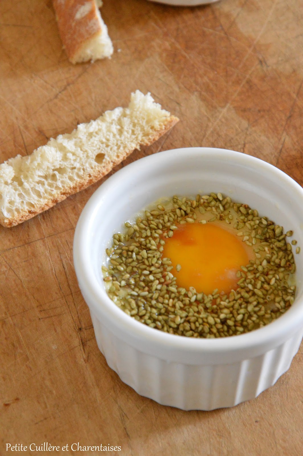 Petite Cuillère et Charentaises: Oeufs cocotte Sésame et Wasabi