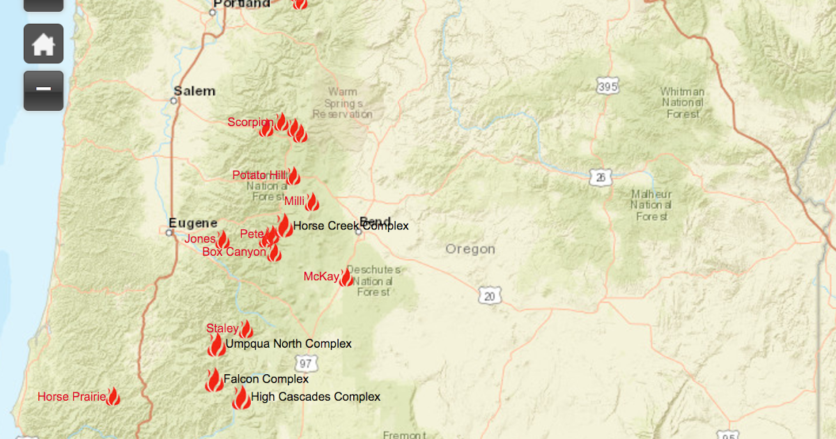 Oregon Smoke Information Oregon State Smoke Forecast for Monday
