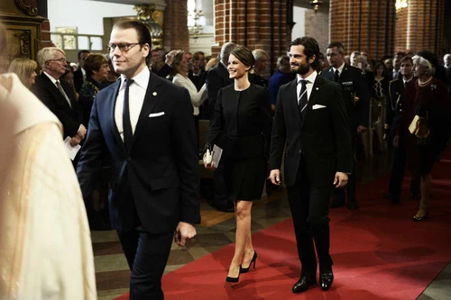 Swedish Royal Family attend church service at the Cathedral of Stockholm, Stockholm in accordance with the opening of the Swedish Parliament.