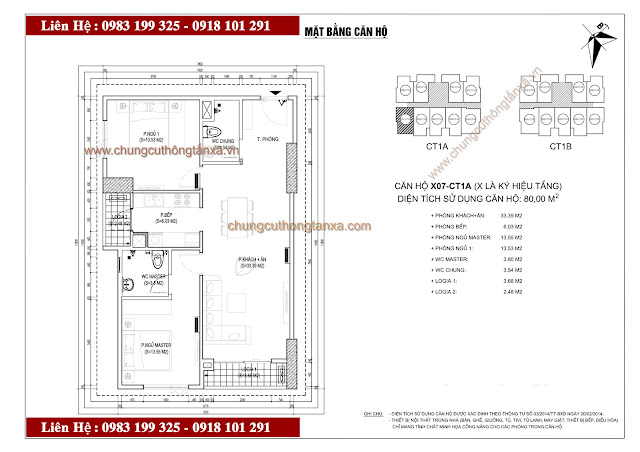 Thiết kế căn hộ X07CT1A chung cư thông tấn xã