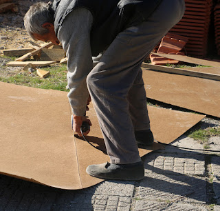 Cutting the sheet of MDF Cutting the sheet of MDF