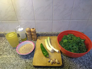 Salteado de kale con quinoa