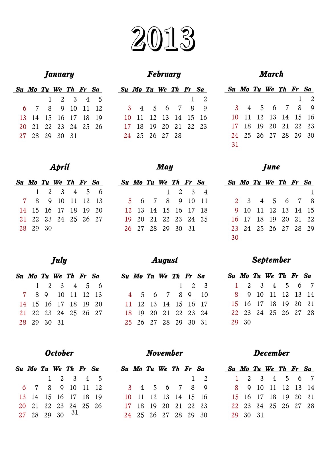 Download Kalender 2013 Dan Hari Libur Nasional - Blogunix