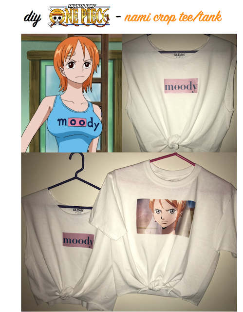 diy graphic crop tops inspired by nami of one piece anime with simple clothing hacks and easy graphic design