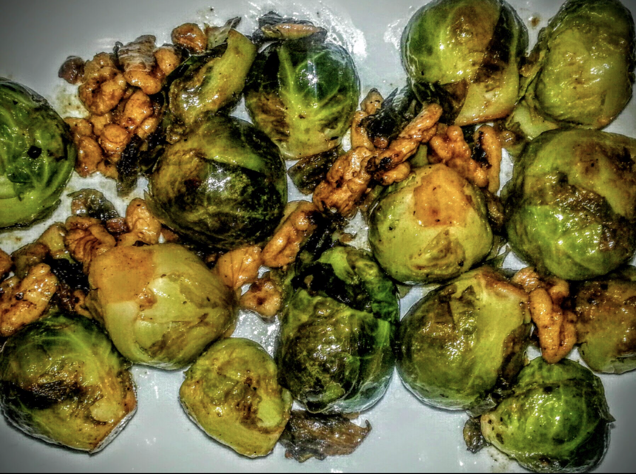 Baby Brussels Sprouts with Buttered Pecans
