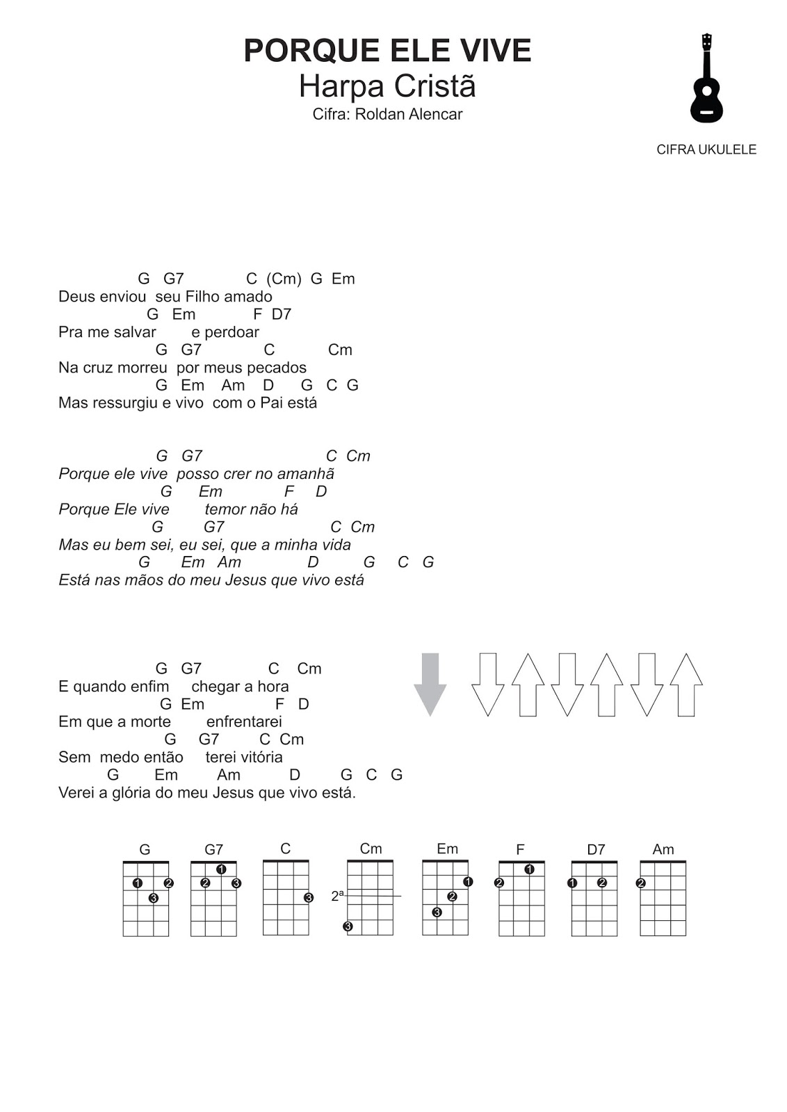 Caos Controlado: Cifra Ukulele - Porque Ele Vive (Tom: Sol e Dó)
