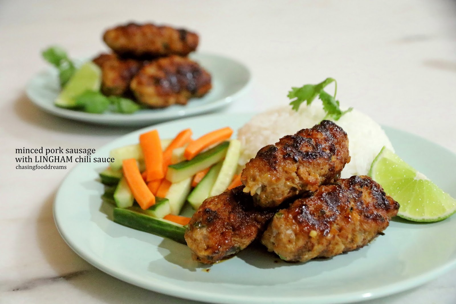 CHASING FOOD DREAMS Recipe Minced Pork Sausage with LINGHAM Chili Sauce