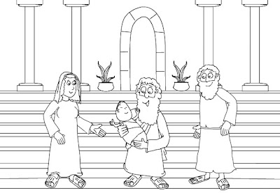 Presentación de Jesús en el templo colorear