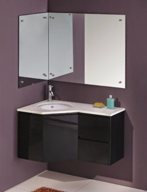 Vienna - Wall Hung Corner Vanity With Nougat Ice Top
