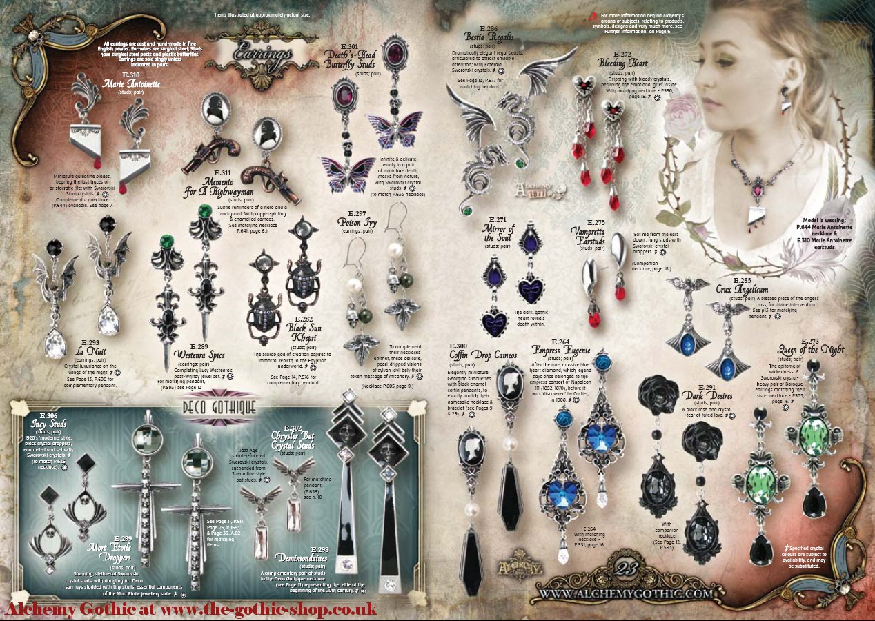 The Gothic Shop Blog: Alchemy Gothic Earrings at The Gothic Shop