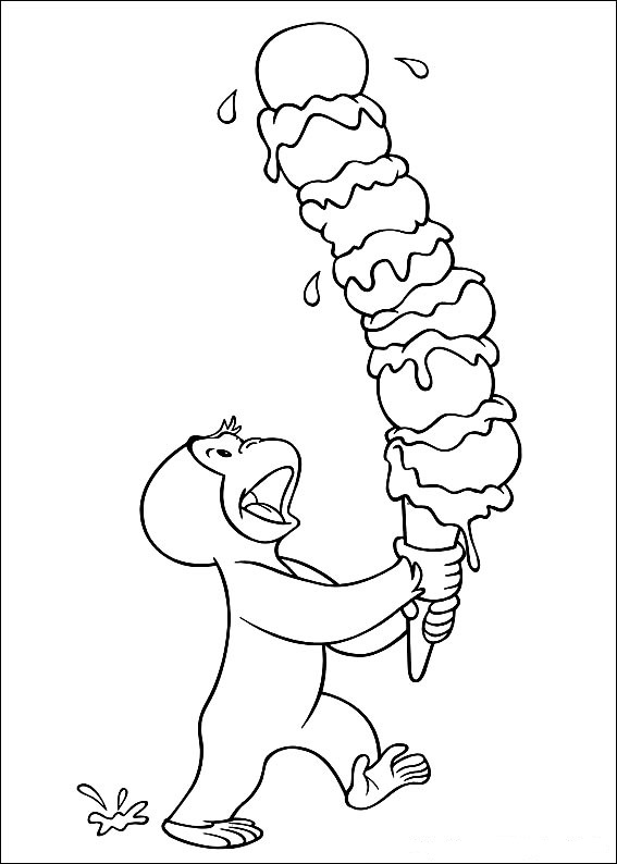 face of curious george coloring pages - photo #32