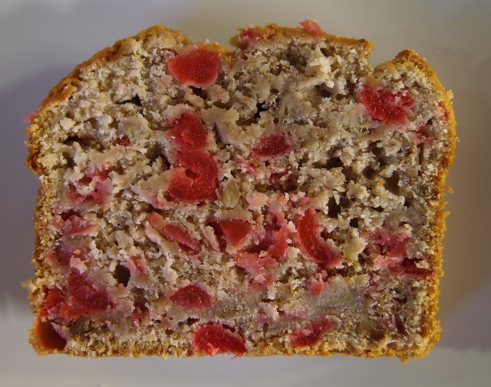 The Caked Crusader Maraschino cherry and banana loaf