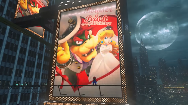 Super Mario Odyssey Tiara Bowser Peach royal wedding poster