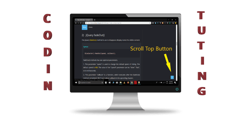 Go to top Scrolltop button in jQuery HTML