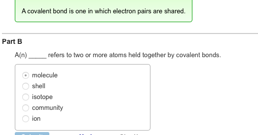 Mastering Biology Answers: Activity: Covalent Bonds