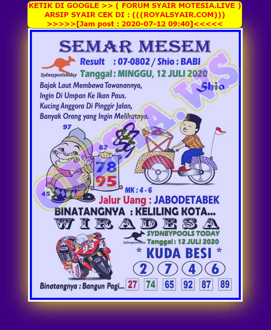 1 New Message Kode Syair Sydney 12 Juli 2020 Forum Syair Togel Hongkong Singapura Sydney