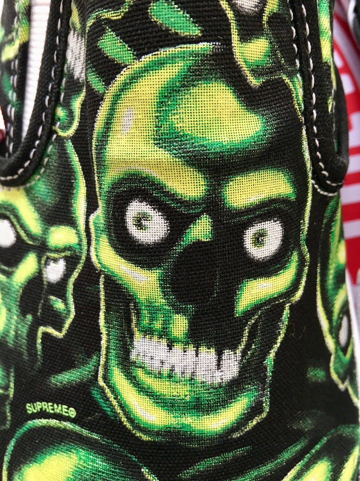 supreme green skull vans