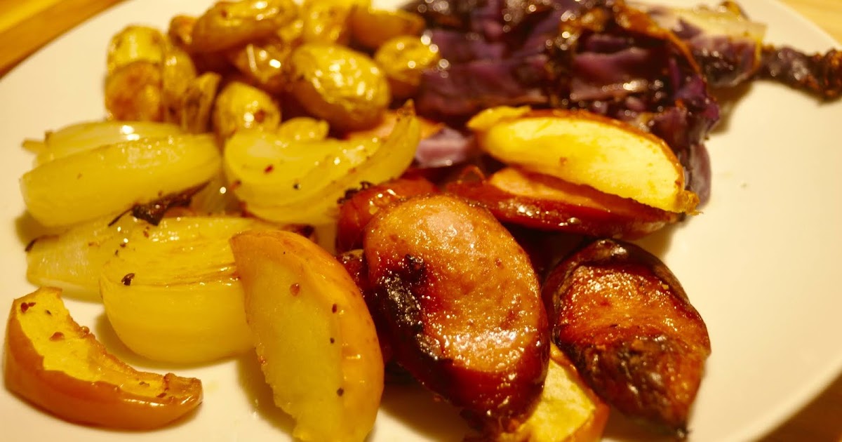 Sheet Pan Kielbasa, Cabbage, Apple and Potato
