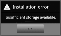 Insufficient Storage Available Insufficient Storage Available