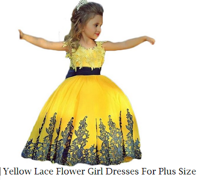 Yellow Lace Flower Girl Dresses For Plus Size