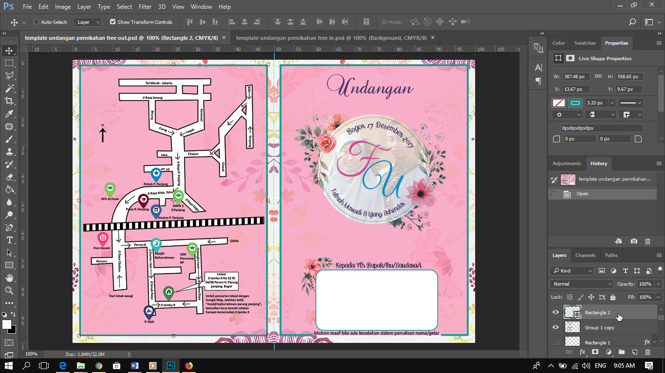 Download Cara Mudah Membuat Kartu Undangan Pernikahan Dengan Photoshop Tutorial89 PSD Mockup Templates