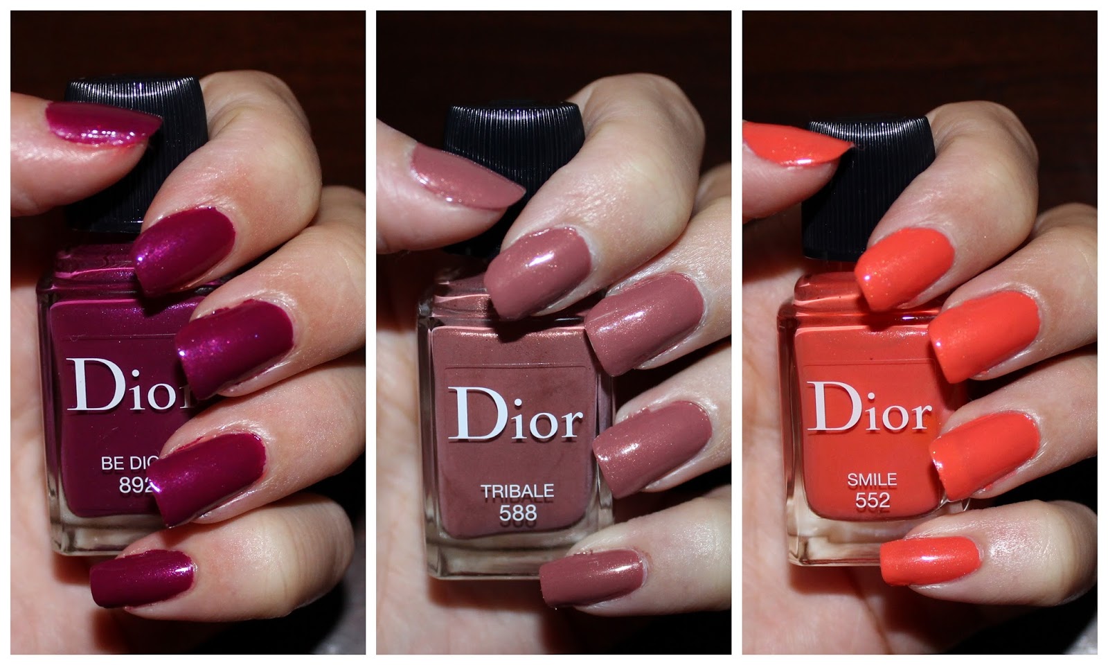 Dior Vernis in 552 Smile, 588 Tribale & 892 Be Dior