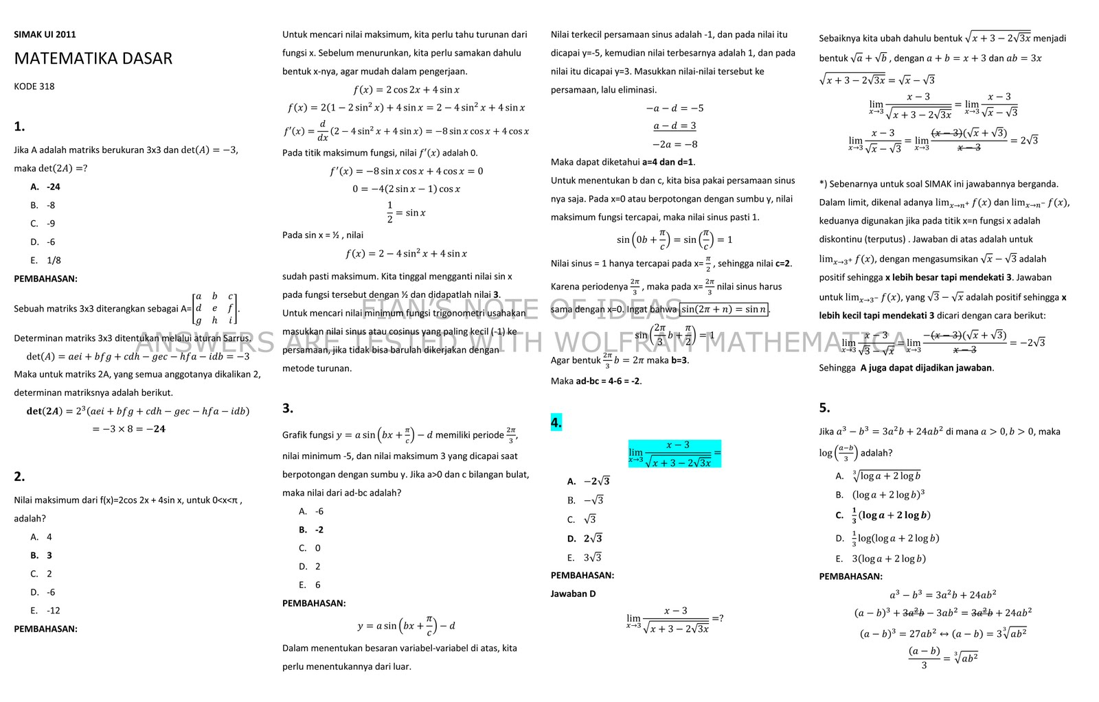 Matematika Ipa Simak Ui 2019 Kode 323 Soal 06 Barisan Dan Deret Geometri Youtube Dubai Khalifa
